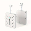 Flat 4-in-1 Power Strip with Surge Protection and One-Touch Control Switch US Plug, 110V-130V Rectangle Power Supply