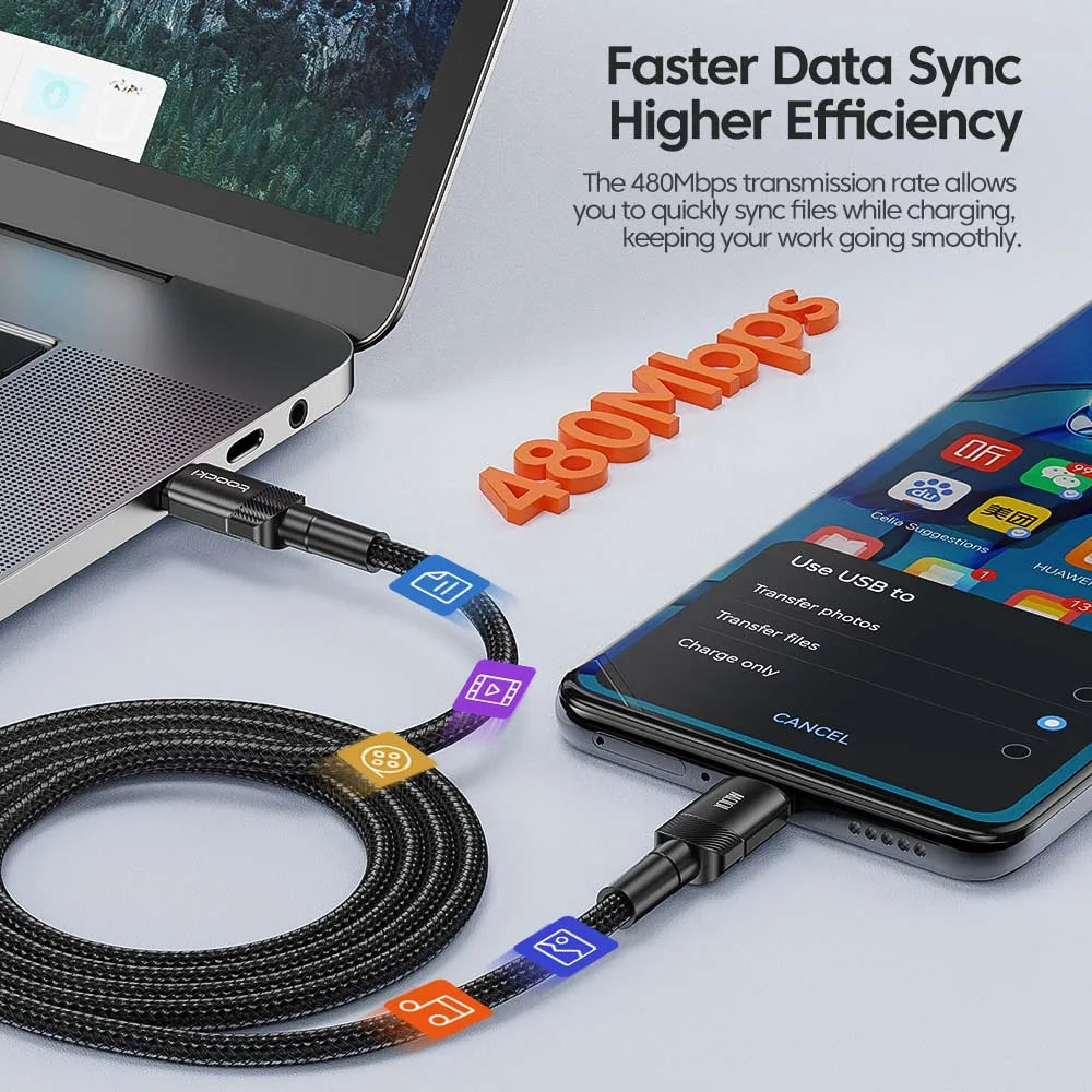 Fast charging Double Type-c cord